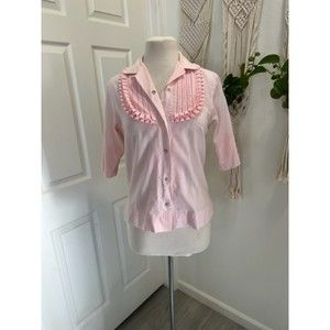 Vintage Pink Western-Style Women's Size 12 Shirt
